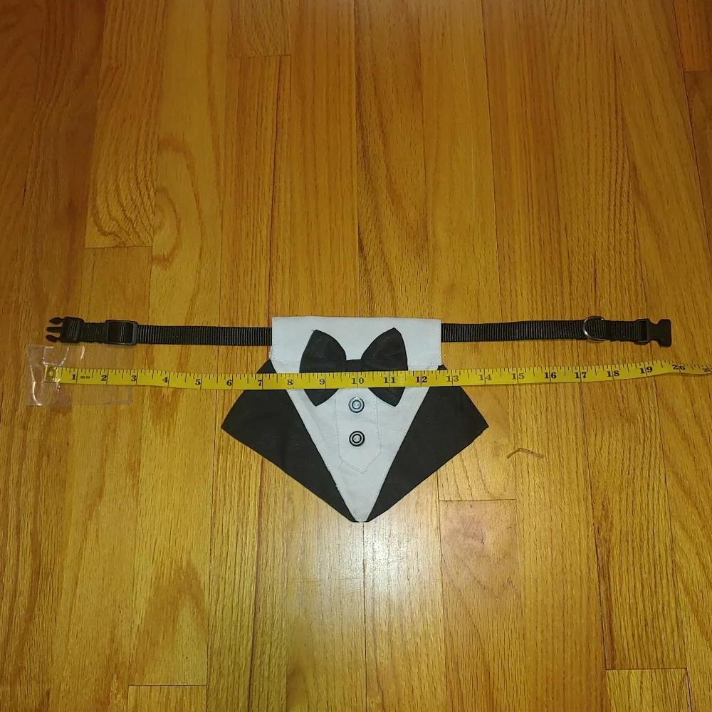 DOG MEDIUM Removable Tuxedo Collar Pet Wedding Black Tie Affair Dress Code